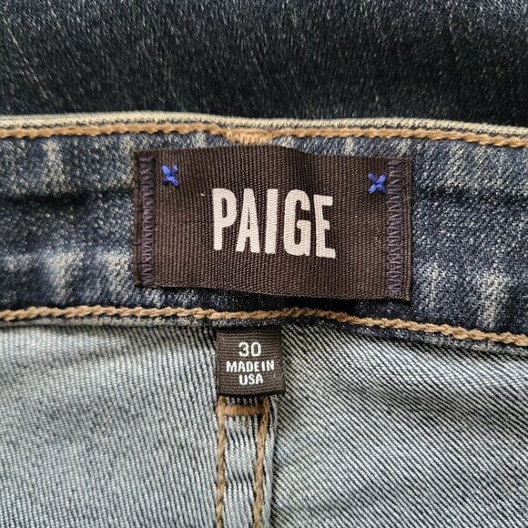 Paige Federal Legacy Slim Fit Jeans Crescent Destructed Wash Men's Size 30 - Picture 6 of 8